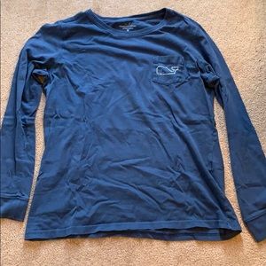 Navy Blue long sleeve shirt.